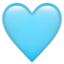 Vaaleansininen sydän emoji U+1FA75